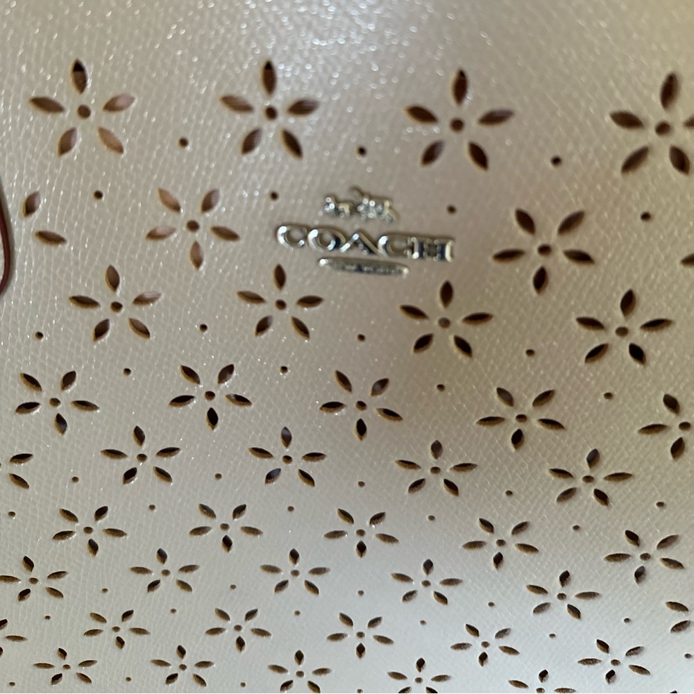 Coach Brown Laser-Cut Tote Bag - Picture 2 of 12